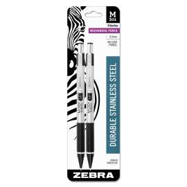 M-301 Mechanical Pencil, 0.5 mm, HB (#2.5), Black Lead, Steel/Black Accents Barrel, 2/Pack
