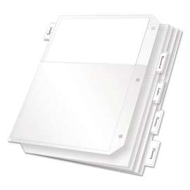 Poly Ring Binder Pockets, 11 x 8 1/2, Clear, 5/Pack