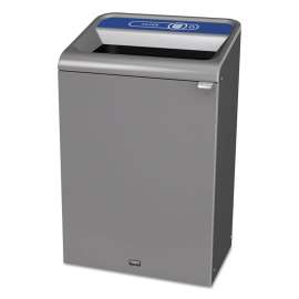 Configure Indoor Recycling Waste Receptacle, Paper Recycling, 33 gal, Metal, Gray