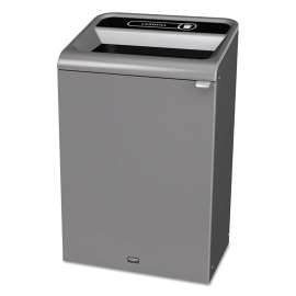 Configure Indoor Recycling Waste Receptacle, 33 gal, Metal, Gray