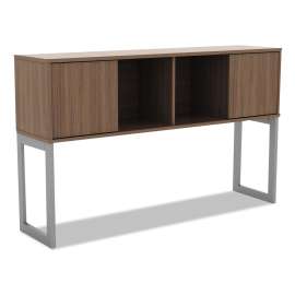 Alera - Open Office Desk Series Modern Walnut 4 Compartments Office Desk Hutch