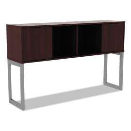 Alera - Open Office Desk Series Mahogany 4 Compartments Office Desk Hutch