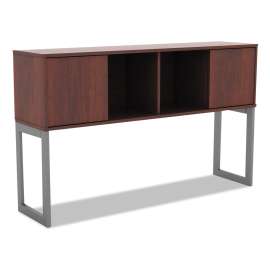 Alera - Open Office Desk Series Medium Cherry 4 Compartments Office Desk Hutch
