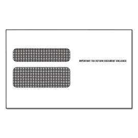 W-2 Laser Double Window Envelope, Commercial Flap, Gummed Closure, 5.63 x 9.5, White, 500/Carton