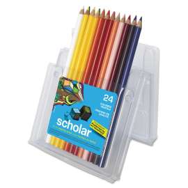 Scholar Colored Pencil Set, 3 mm, 2B (#2), Assorted Lead/Barrel Colors, 24/Pack