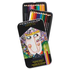 Premier Colored Pencil, 3 mm, 2B (#1), Assorted Lead/Barrel Colors, 24/Pack