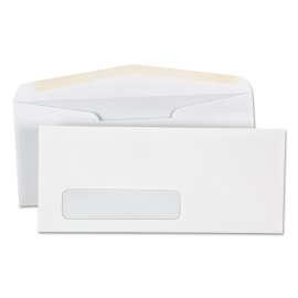 Open-Side Business Envelope, 1 Window, #10, Commercial Flap, Gummed Closure, 4.13 x 9.5, White, 500/Box