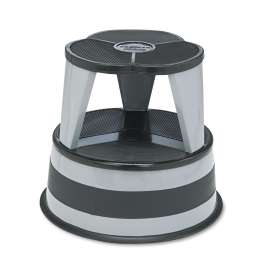 Kik-Step Steel Step Stool, 2-Step, 350 lb Capacity, 16" Diameter x 14.25"h, Slate