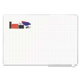 Platinum Plus Magnetic Porcelain Dry Erase Board, 1 x 2 Grid, 72 x 48, Aluminum