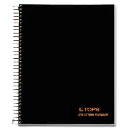 JEN Action Planner, 1 Subject, Narrow Rule, Black Cover, 8.5 x 6.75, 84 Sheets