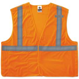 GloWear 8215BA Type R Class 2 Econo Breakaway Mesh Vest, Large to X-Large, Orange