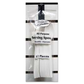 Serving Spoons, White, 9", 12/Pack