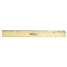 Wood Ruler with Single Metal Edge, Standard, 12" Long