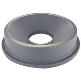 Round BRUTE Funnel Top Receptacle, For 32-Gallon Containers, 22.38" Diameter x 5h, Gray