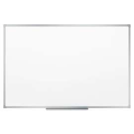 Dry Erase Board with Aluminum Frame, 72 x 48, Melamine White Surface, Silver Aluminum Frame