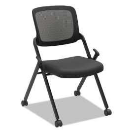 HON HVL402 Series Executive High-Back Chair, Supports Up to 250 lb, 17" to 21" Seat Height, Black Seat/Back, Iron Gray Base