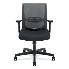 HON Convergence Mid-Back Task Chair, Synchro-Tilt and Seat Glide, Supports Up to 275 lb, Red Seat, Black Back/Base