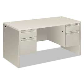 HON 38000 Series Double Pedestal Desk, 72" x 36" x 29.5", Harvest/Putty