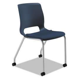 HON Solutions Seating 4000 Series Leg Base Guest Chair, Fabric Upholstery, 23.5" x 24.5" x 32", Frost Seat/Back, Black Base