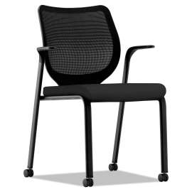 HON Accommodate Series Cafe Stool, Supports up to 300 lbs., Black Seat/Black Back, Black Base
