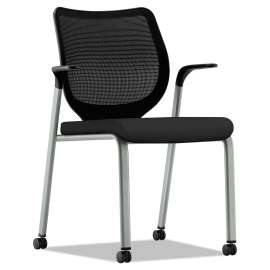 HON Accommodate Series Guest Chair, 23.25" x 21" x 32", Black Seat/Black Back, Black Base, 2/Carton