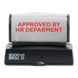 HD Custom Stamp, Pre-Inked, Blk/Blue/Green/Gold/Orange/Red/Violet, 2.75 x 1.19
