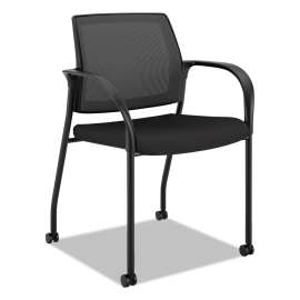 HON Ignition Series Mesh Mid-Back Work Chair, Supports Up to 300 lb, 17.5" to 22" Seat Height, Iron Ore Seat, Black Back/Base