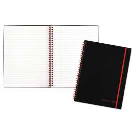 Flexible Cover Twinwire Notebook, SCRIBZEE Compatible, 1 Subject, Wide/Legal Rule, Black Cover, 11 x 8.5, 70 Sheets