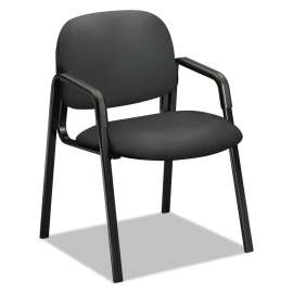 HON Solutions Seating 4000 Series Sled Base Guest Chair, Fabric Upholstery, 23.5" x 26" x 33", Iron Ore Seat/Back, Black Base