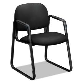 HON GuestStacker High Density Chairs, Supports Up to 300 lb, 17.5" Seat Height, Lava Seat, Lava Back, Black Base, 4/Carton