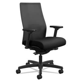 Ignition 2.0 4-Way Stretch Mid-Back Mesh Task Chair, Supports Up to 300 lb, 17" to 21" Seat Height, Black