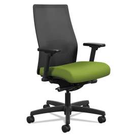 HON Solve Series Upholstered Back Task Stool, Supports Up to 300 lb, 23" to 33" Seat Height, Bittersweet Seat/Back, Black Base