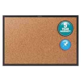 Classic Series Cork Bulletin Board, 48 x 36, Natural Surface, Black Aluminum Frame