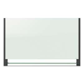 Evoque Magnetic Glass Marker Board with Black Aluminum Frame, 39 x 22, White Surface, Black Aluminum Frame