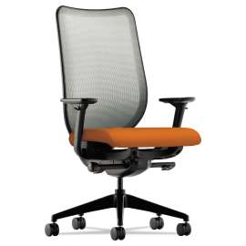 HON ComforTask Task Swivel Chair, Supports Up to 300 lb, 15" to 20" Seat Height, Frost Seat/Back, Black Base