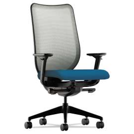 HON ComforTask Multi-Task Chair, Supports Up to 300 lb, 16" to 21" Seat Height, Frost Seat/Back, Black Base