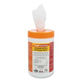 Food Service No Rinse Surface Sanitizing Wipes, 8 x 6, White, 100/Roll, 6 Rolls/Carton