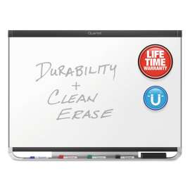 Prestige 2 DuraMax Magnetic Porcelain, 72 x 48, White Surface, Black Aluminum/Plastic Frame