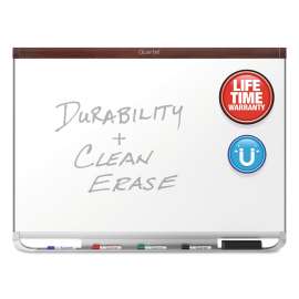 Prestige 2 DuraMax Magnetic Porcelain, 36 x 24, White Surface, Mahogany Fiberboard/Plastic Frame