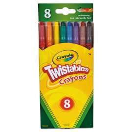 Twistable Crayons, Premium Traditional Colors, 8/Pack
