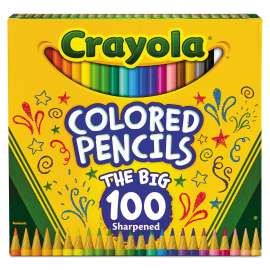 Long-Length Colored Pencil Set, 3.3 mm, 2B (#1), Assorted Lead/Barrel Colors, 100/Pack