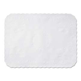Anniversary Embossed Scalloped Edge Tray Mat, 14 x 19, White, 1,000/Carton