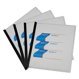 Clear View Report Cover with Slide-on Binder Bar, Clear/Clear, 25/Pack