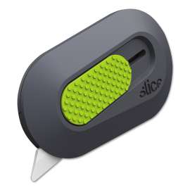 Mini Cutters, Double Sided, Replaceable, 1.29" Stainless Steel Blade, 2.5" Nylon Handle, Gray/Green