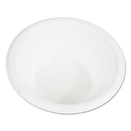 Hi-Impact Plastic Dinnerware, Bowl, 5 to 6 oz, White, 1,000/Carton