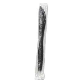 Heavyweight Wrapped Polypropylene Cutlery, Knife, Black, 1,000/Carton