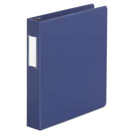 Deluxe Non-View D-Ring Binder with Label Holder, 3 Rings, 1.5" Capacity, 11 x 8.5, Royal Blue