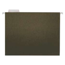 Hanging File Folders, Letter Size, 1/5-Cut Tabs, Standard Green, 25/Box