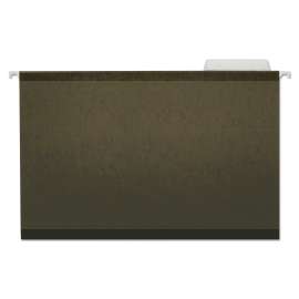 Deluxe Reinforced Recycled Hanging File Folders, Legal Size, 1/3-Cut Tabs, Standard Green, 25/Box