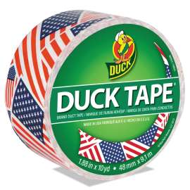 Colored Duct Tape, 3" Core, 1.88" x 10 yds, Red/White/Blue US Flag